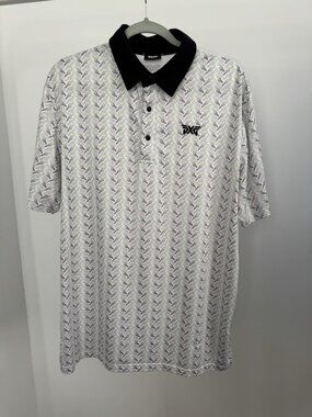 PXG Golf Polo Men's Medium Grey Black Performance Shirt